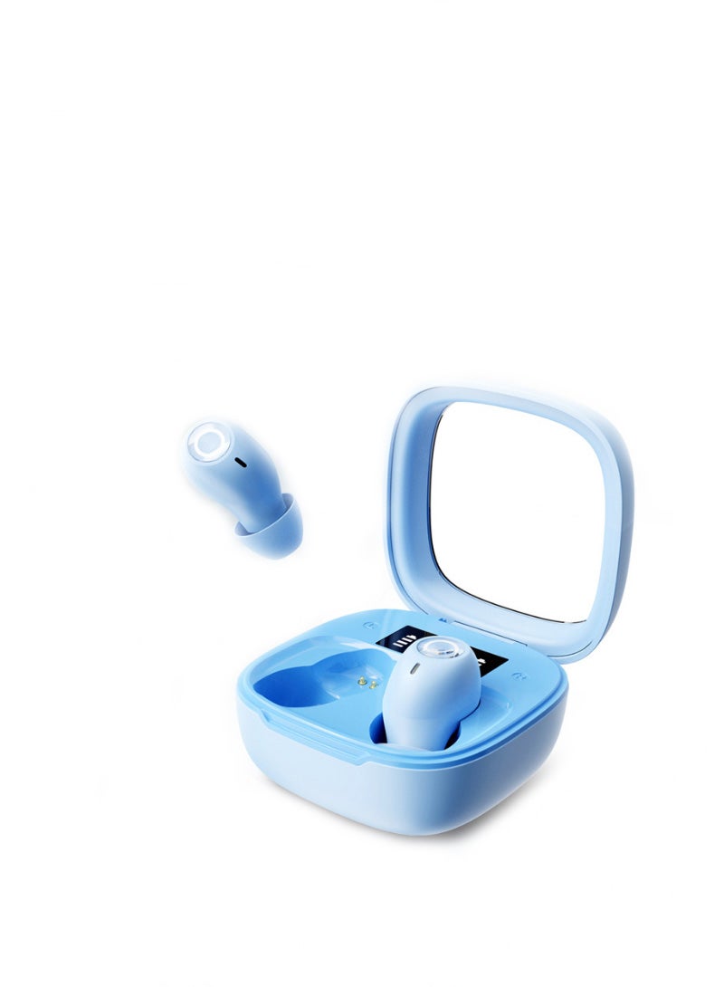 X5 Bean Style Wireless Sports In-Ear Bluetooth Earbuds Mini Transparent For Games Noise Reduction Blue