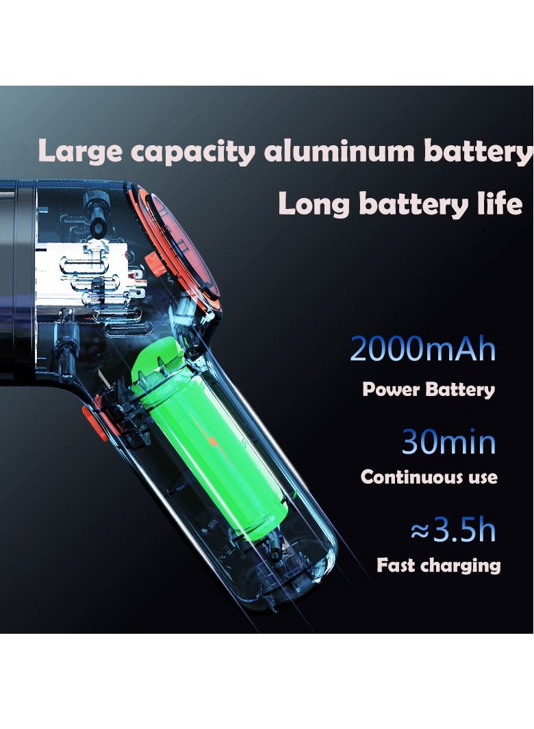 Wireless Car Vacuum Cleaner, 8000pa Handheld Air Dustor, Multifunctional Cordless Portable Air Blower, Mini Vacuum Cleaner With Built-in Battery For Car Home, ( 8KPa Green )