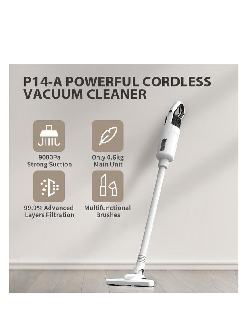 Cordless Stick Vacuum Cleaner for Home, Powerful Vacuum Cleaner with 36000r/min High-speed Motor, 7500mAh Lithium Batteries, Up to 35 Mins Runtime, 4 Stages High Efficiency Filtration, Rechargeable