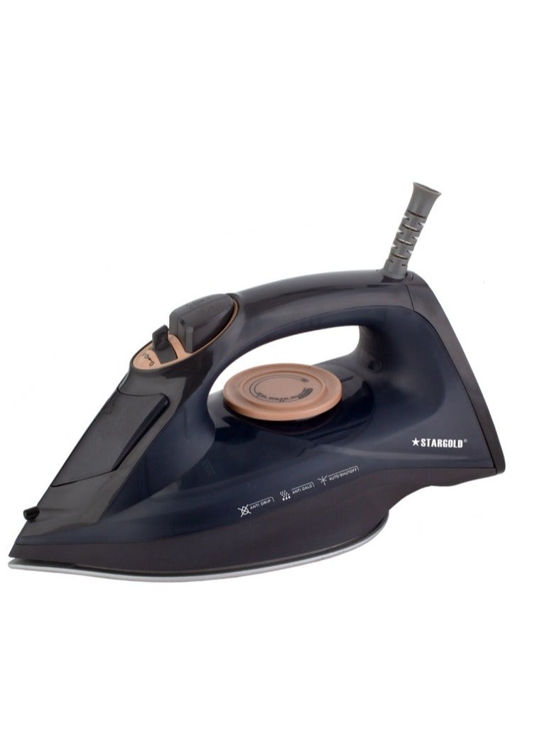 Dry and Wet Steam Iron With Self-clean function Adjustable Temperature Control Ceramic Soleplate Steam Iron 2200W Black 982