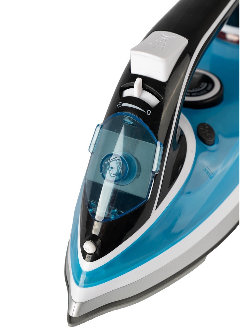 AFRA Steam Iron, 2200 W, Ceramic Coat Soleplate, Heat Distribution, Fast Heat-Up, Double Safety, White/Grey/Blue, G-MARK, ESMA, ROHS, and CB Certified, AF-2200IRBL, with 2 years Warranty 1.3 kg 2200 W AF-2200IRBL Blue