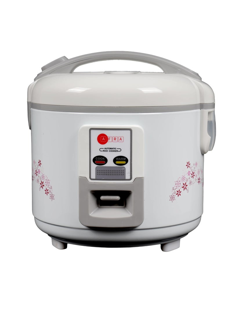 Afra Rice Cooker, 1.5 Litre, Inner Pot, Aluminium Heating Plate, Quick & Efficient, Fully Sealable, Preserves Flavors & Nutrients, G-mark, ESMA, ROHS, And CB Certified, AF-1550DRWT, 2 Years Warranty 1.5 L 500 W AF-1550DRWT White