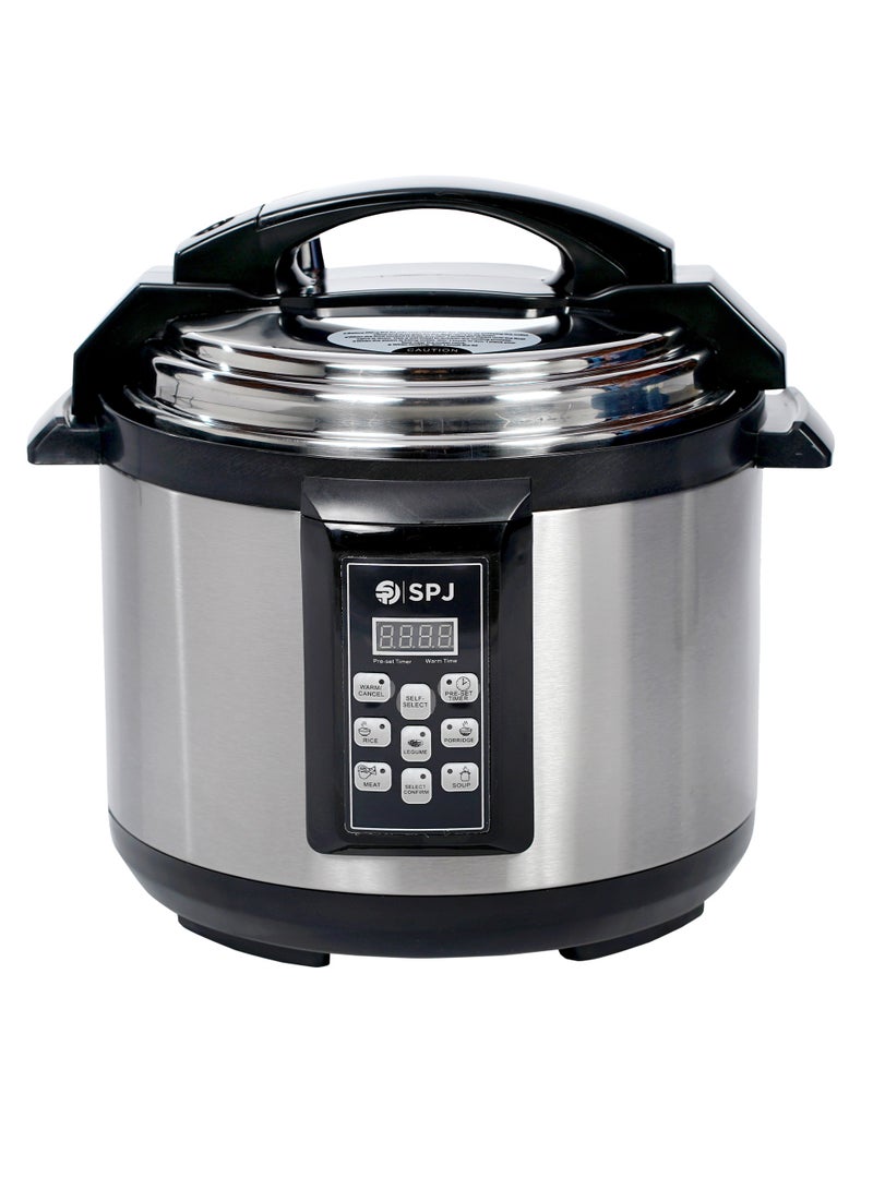 SPJ 5 Liter Rice Pressure Cooker, Electric Rice Cooker, 1090W Power Rice Cooker With Steamer, on-Stick Coating & Automatic Shut Off Function, Stainless Steel, PCU05-SS01