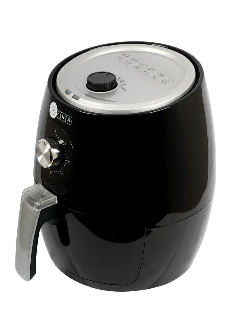 AFRA Air Fryer, 1300-1500W, 2.5L Capacity, Adjustable Temperature, Overheat Protection, Non-Slip Feet, Cool Touch Handle, G-MARK, ESMA, ROHS, and CB Certified, AF-2515AFBK, 2 years warranty 2.5 L 1500 W AF-2515AFBK Black