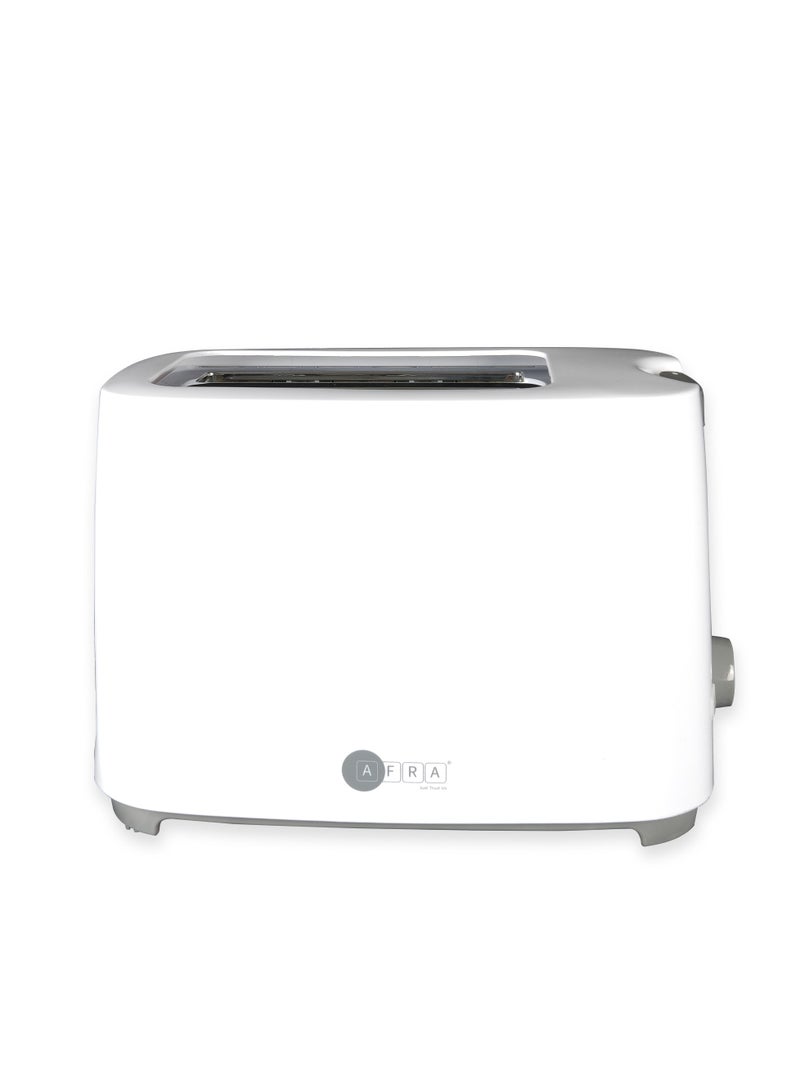 AFRA Electric Breakfast Toaster, 700W, 2 Slots, Removable Crumb Tray, Plastic Body, White Finish, G-Mark, ESMA, RoHS, CB certified, AF-100240TOWH, 2 years warranty 700 W AF-100240TOWH White