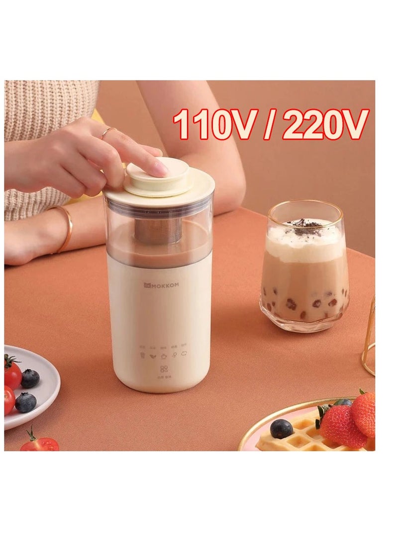 5 in 1 Electric Coffee Maker, 350ml Electric Milk Frother, Multifunction Portable Milk Tea Machine Milk Frother Automatic Tea Maker