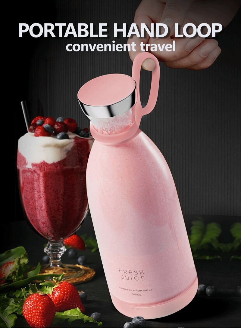 Portable Mini Blender, Battery Powered USB Blender, 350ml Personal Travel Blender, Electric Travel Portable Mixer Kitchen, (white)