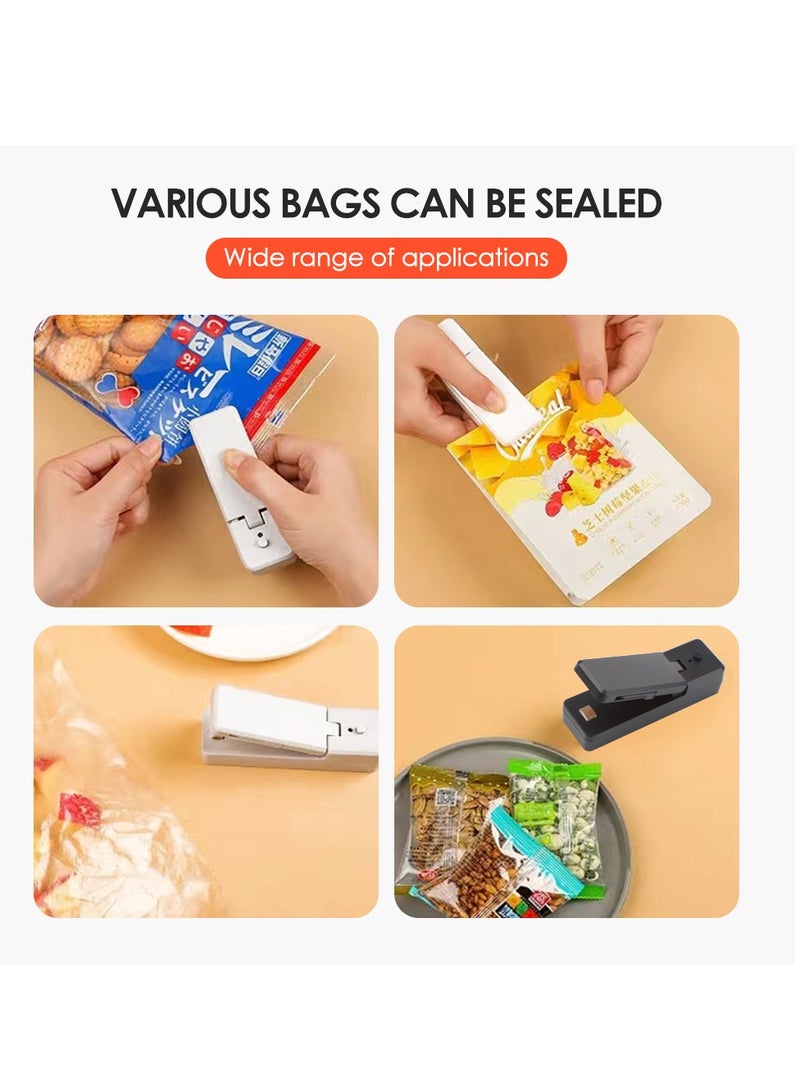 Mini Bag Sealer, 2 in 1 Heat Seal and Cutter Mini Food Sealer, Portable Chargeable Heat Vacuum Sealers Plastic Sealer, Handheld Heat Sealer for Plastic Bags Food Storage0