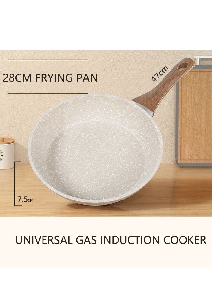 Frying Pan, Non Stick Skillet Omelette Fry Pans,  Aluminium Pressed Wok Pan, Home Steak Skillet Pancake For Household, (28CM)