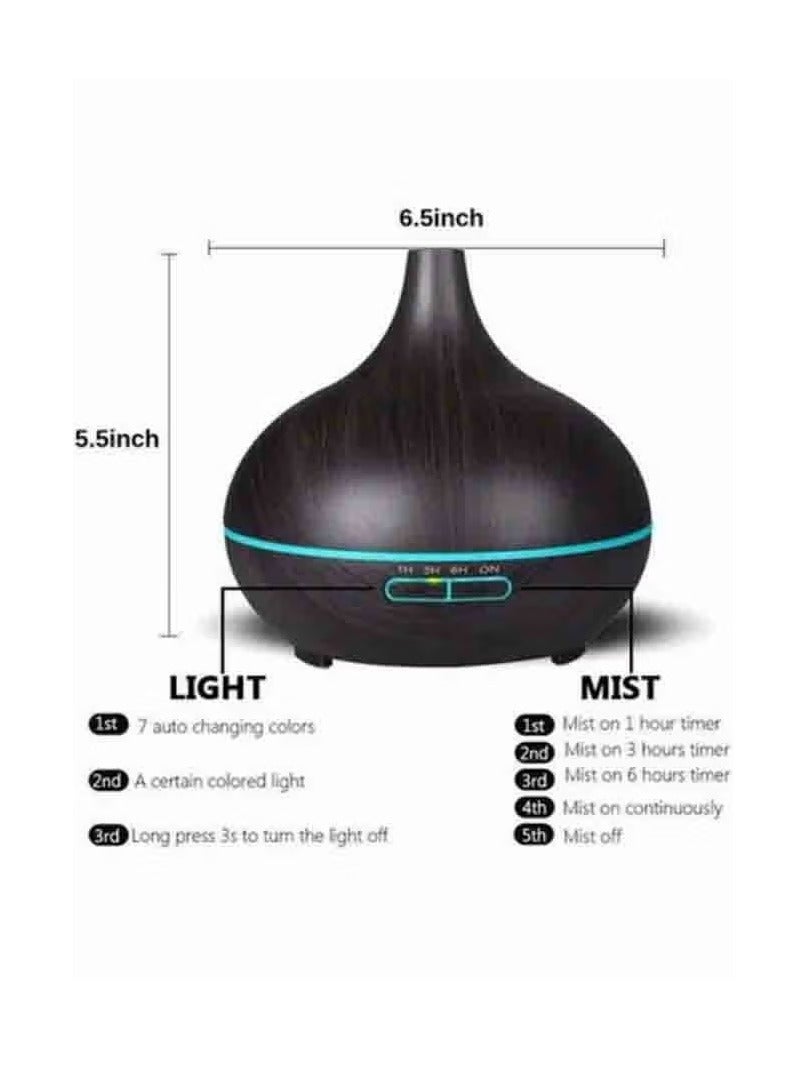 Essential Oil Diffuser, USB Led Ultrasonic Aroma Oil Diffuser Humidifier With 7 Colors, Durable And Reliable Fragrance Diffuser Machine, Portable Cool Mist Humidifier For Home Office, (Black)