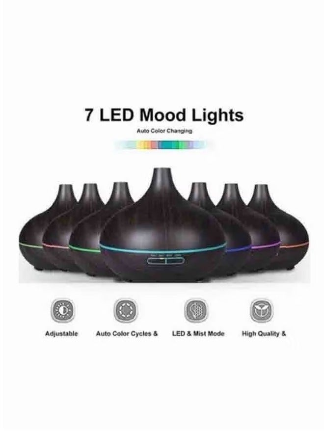 Essential Oil Diffuser, USB Led Ultrasonic Aroma Oil Diffuser Humidifier With 7 Colors, Durable And Reliable Fragrance Diffuser Machine, Portable Cool Mist Humidifier For Home Office, (Black)
