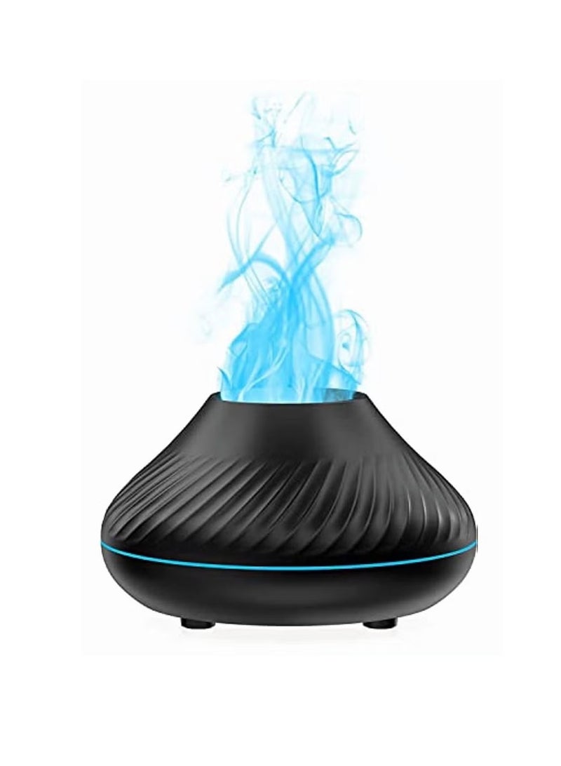 Essential Oil Diffuser, Home Flame Mimic Essential Oil Diffuser, Durable Long Lasting Aromatherapy Diffuser, Portable Color Changing Room Diffusers For Home Office, (Black)