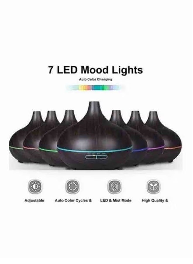 Essential Oil Diffuser, USB Led Ultrasonic Aroma Oil Diffuser Humidifier With 7 Colors, Durable And Reliable Fragrance Diffuser Machine, Portable Cool Mist Humidifier For Home Office, (Dark Brown)