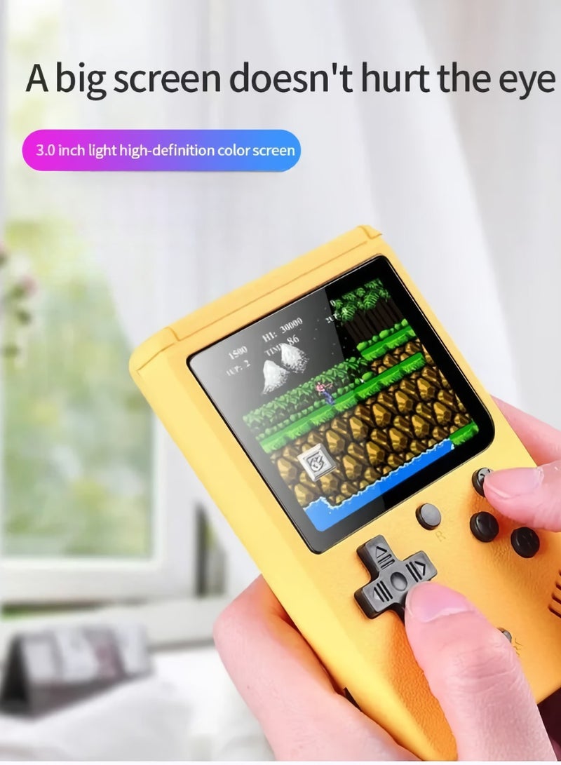 Mini Handheld Video Game, 8 Bit 3.0 Inch Color LCD Portable Pocket Video Game Machine, Compact And Lightweight Handheld Games Console With Built In 500 Games For Kids And Adults, (Blue)