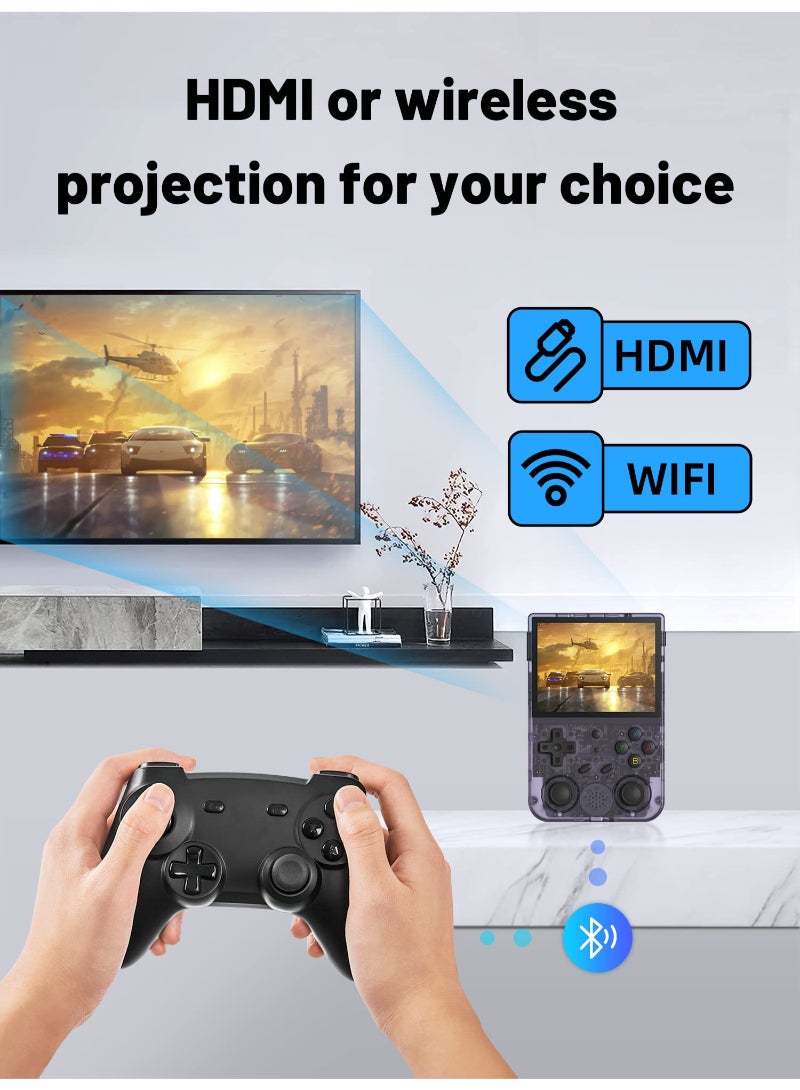 RG353V Handheld Game Console 3.5 Inch IPS Screen 640x480 High Resolution CPU RK3566 Quad-Core OS Android 11 Linux 2G/64G+16G 3200Mah Battery Purple