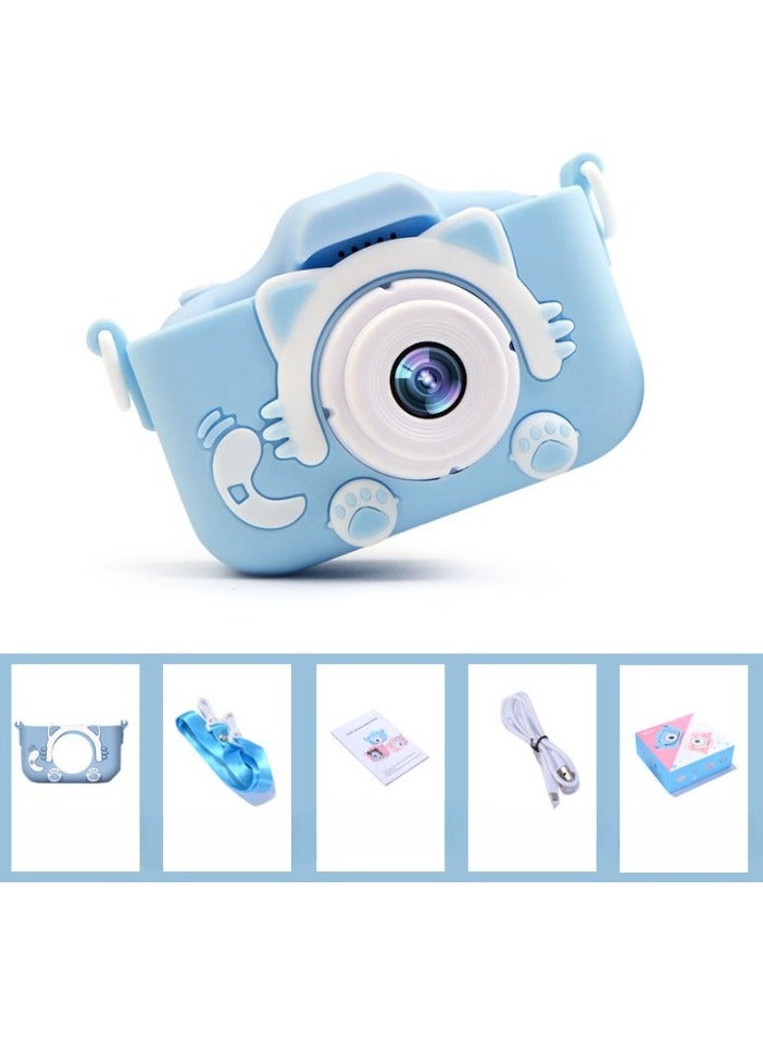 Kids Camera, HD 1080p Shockproof Children Video Camera, Portable Mini  Dual Camera Toy, Multiple Functions Digital Camera For Girls Boys, (X5s High Definition Dual Camera Blue Cat)