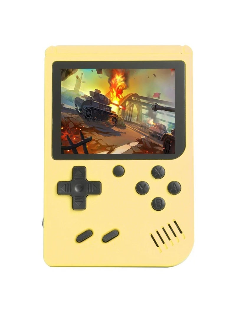 Mini Handheld Video Game, 8 Bit 3.0 Inch Color LCD Portable Pocket Video Game Machine, Compact And Lightweight Handheld Games Console With Built In 500 Games For Kids And Adults, (Yellow)