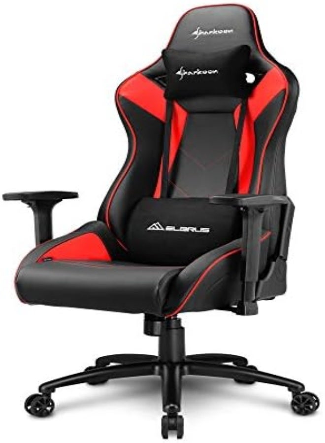 Sharkoon ElbrUS 3 Gaming Chair/ Seat, Durable Upto 150 Kgs - Black/ Red