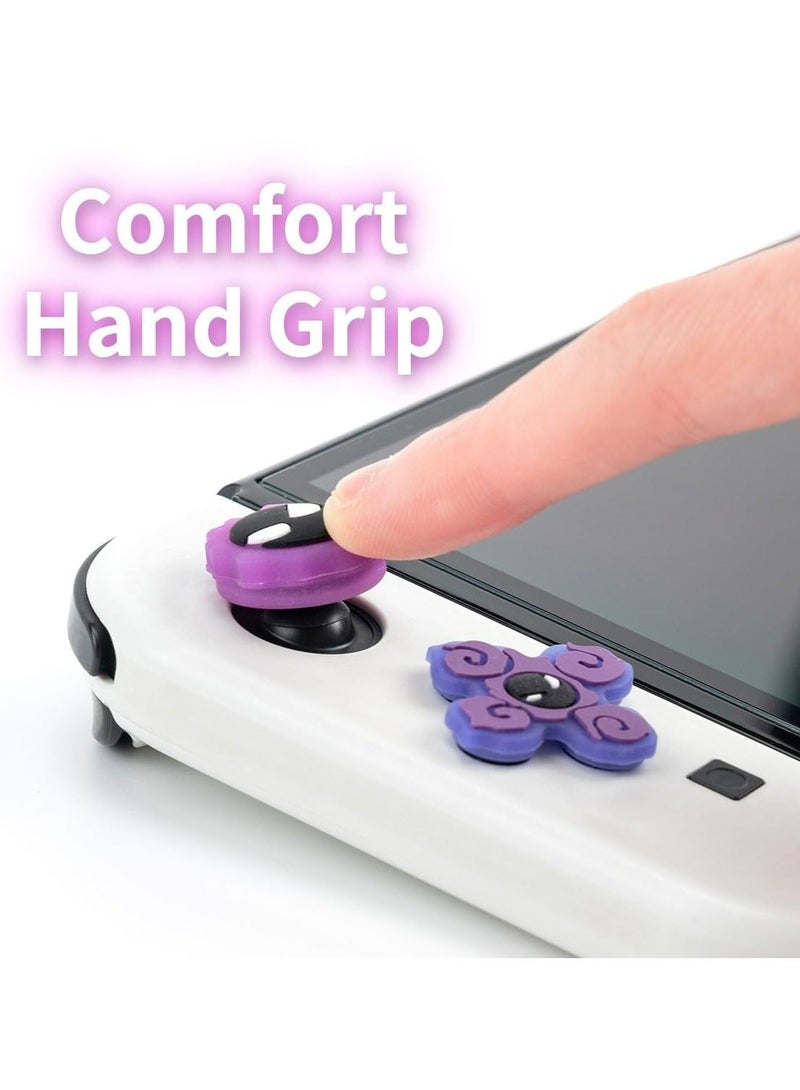 D-Pad Button Caps Thumb Grips Set, Compatible with Nintendo Switch/OLED/Switch Lite, Cool Luminous 3D Soft Silicone ABXY Buttons Sticker Joystick Cover Caps
