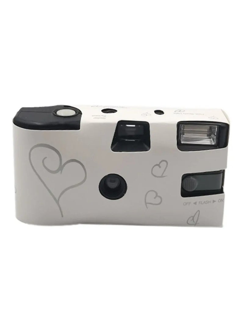 Disposable Film Camera, Manual Fool Optical Camera With Flash, Lightweight And Portable One Time Disposable Film Camera For Children, Ideal For Gift, (White Color)