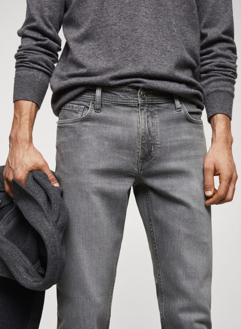 Straight Fit Mid Wash Jeans