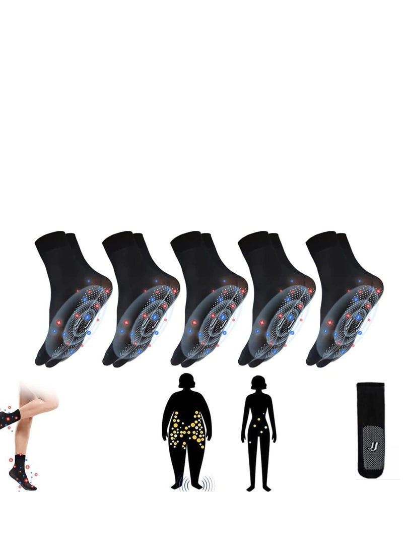 Tourmaline Ionic Body Shaping Stretch Socks,Shaping Stretch Socks for Relieve Fatigue and Promote Blood Circulation (black)