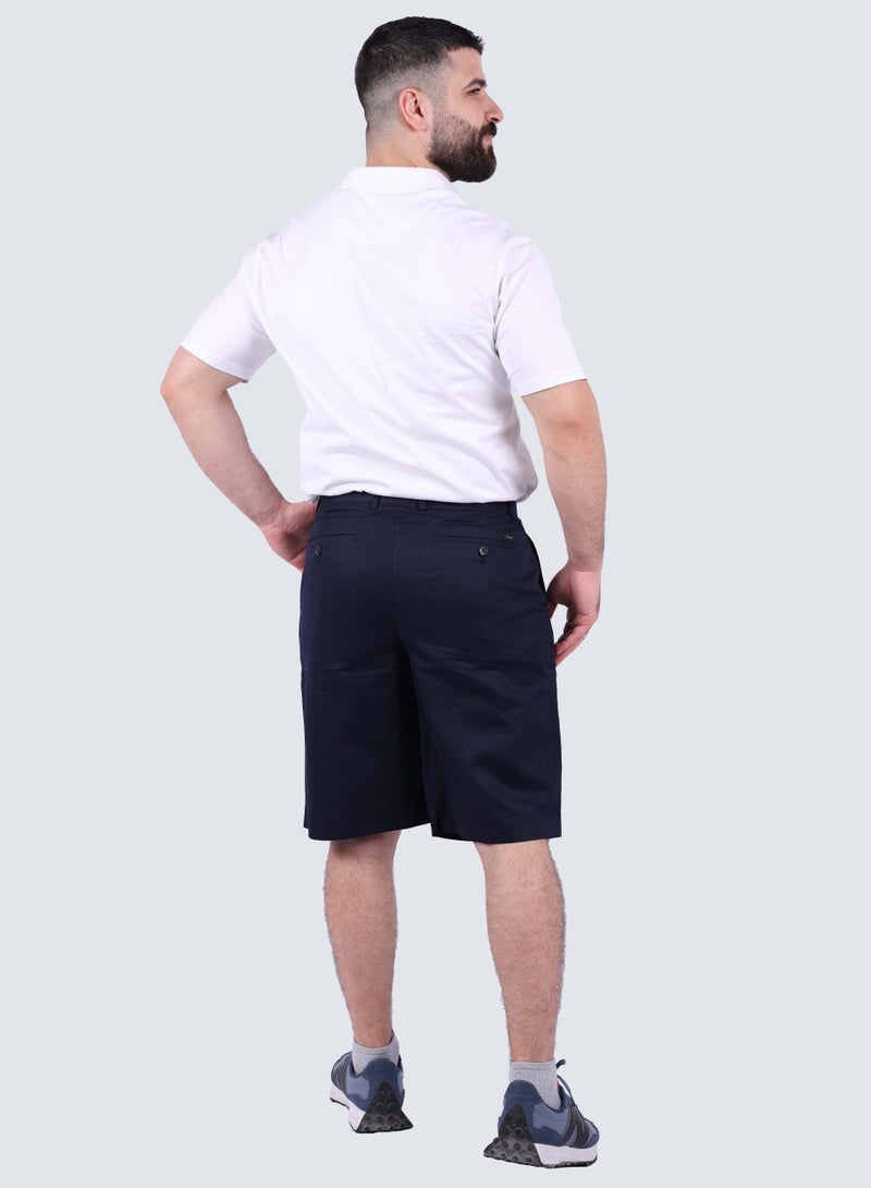 Men's Comfort Solid Stretchy Pleat Front Short in Electric Blue