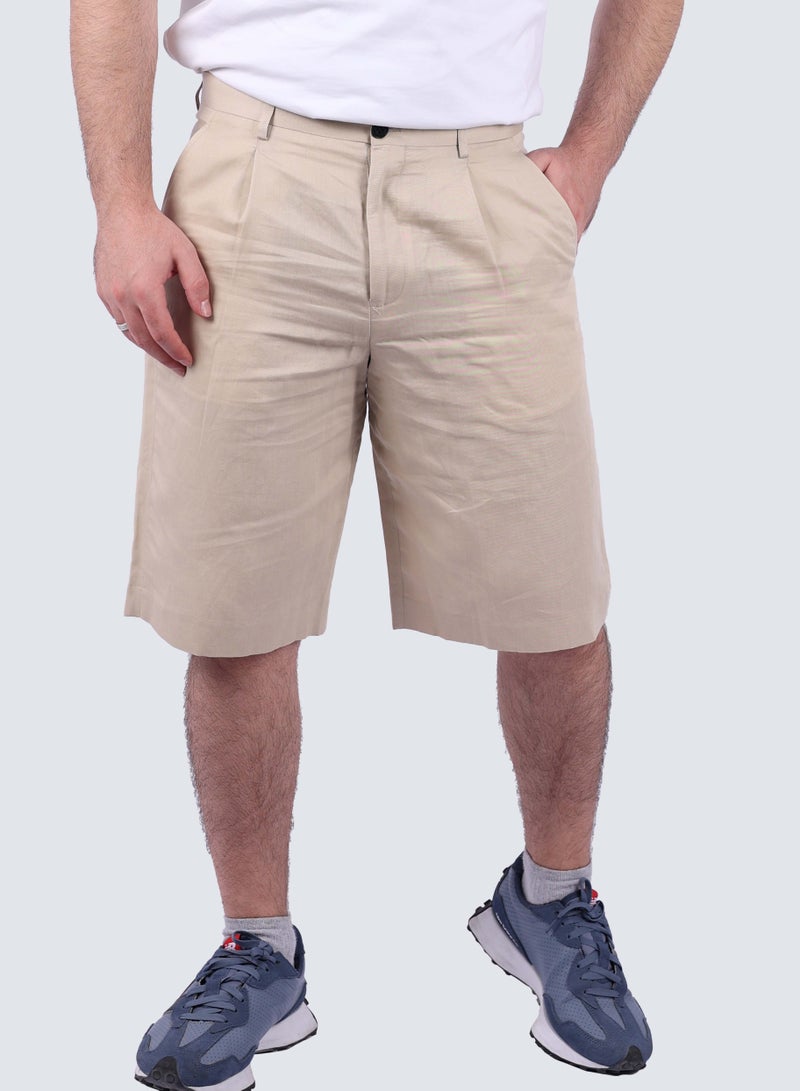 Men's Comfort Pleat Front Short in Simply Taupe