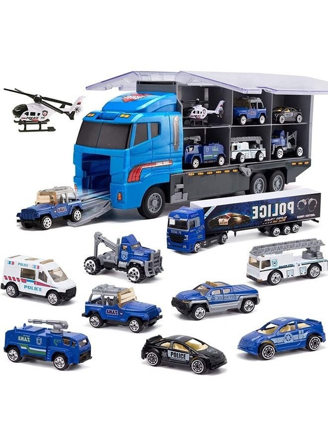 10 in 1 Game for Boys and Girls, Police Toys, Die-Cast Police Patrol and Rescue Vehicles, Mini Police Cars in Vehicles, Toy Game Consoles for Children Aged 3 and Above