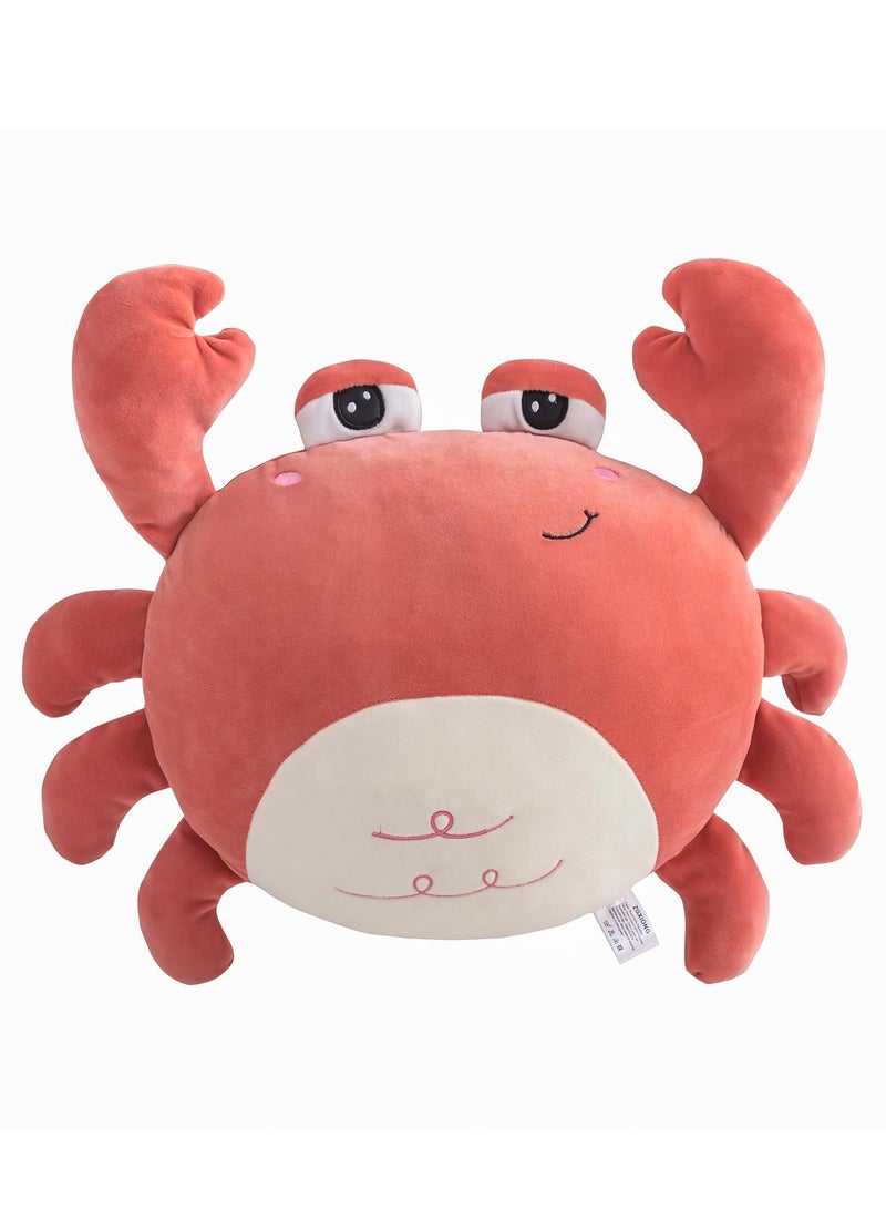 Stuffed Crab Plush Toy, Crab Stuffed Animal Plush Pillow, Kids Ocean Crab Pillow Crab Toys for Kids, Crab Plushie Crab for Home Decor, Orange Crab Toy Gifts Stuffed Animals (16 Inch)