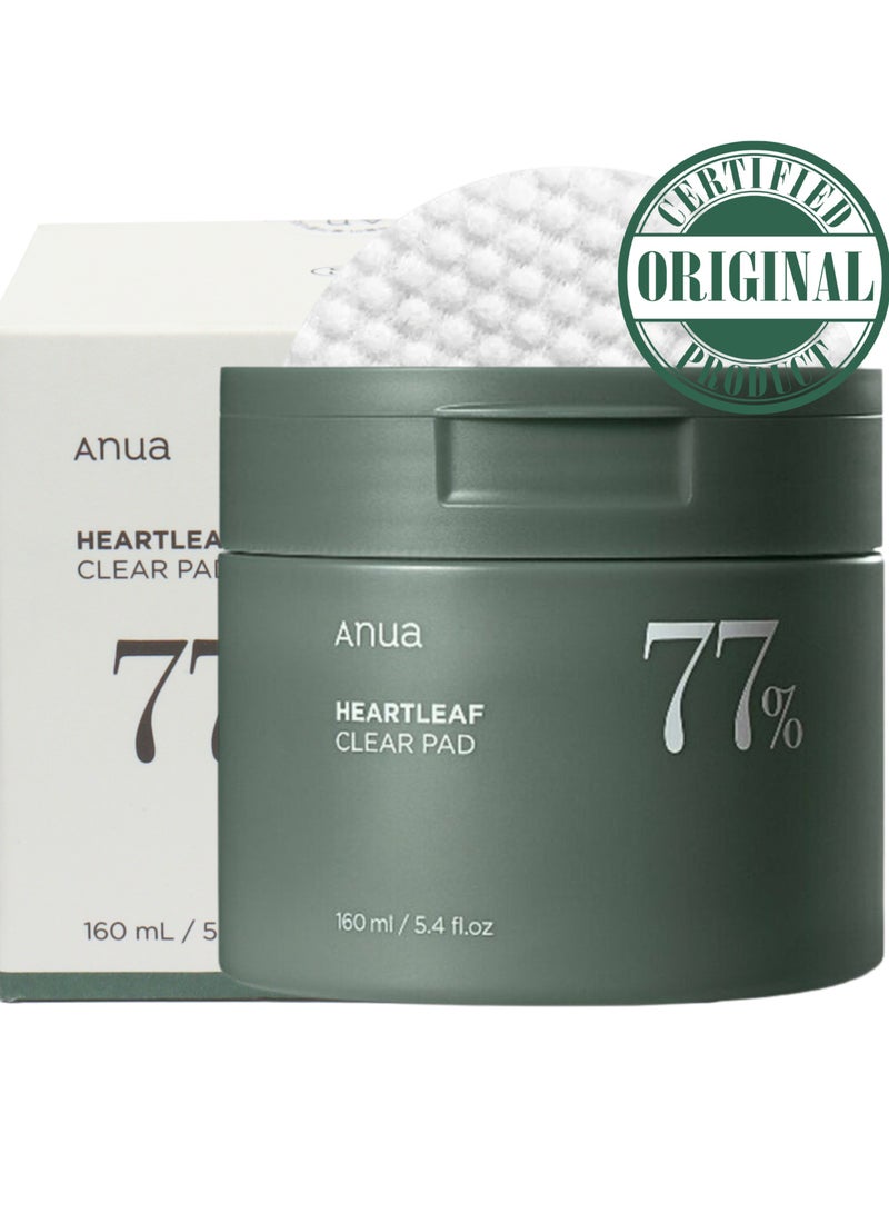 Heartleaf 77 Toner Pads - Refreshing And Nourishing Facial Toner With 77% Heartleaf Extract - Gentle Exfoliation And Hydration - Korean Skincare Essential For A Radiant Complexion 160ml