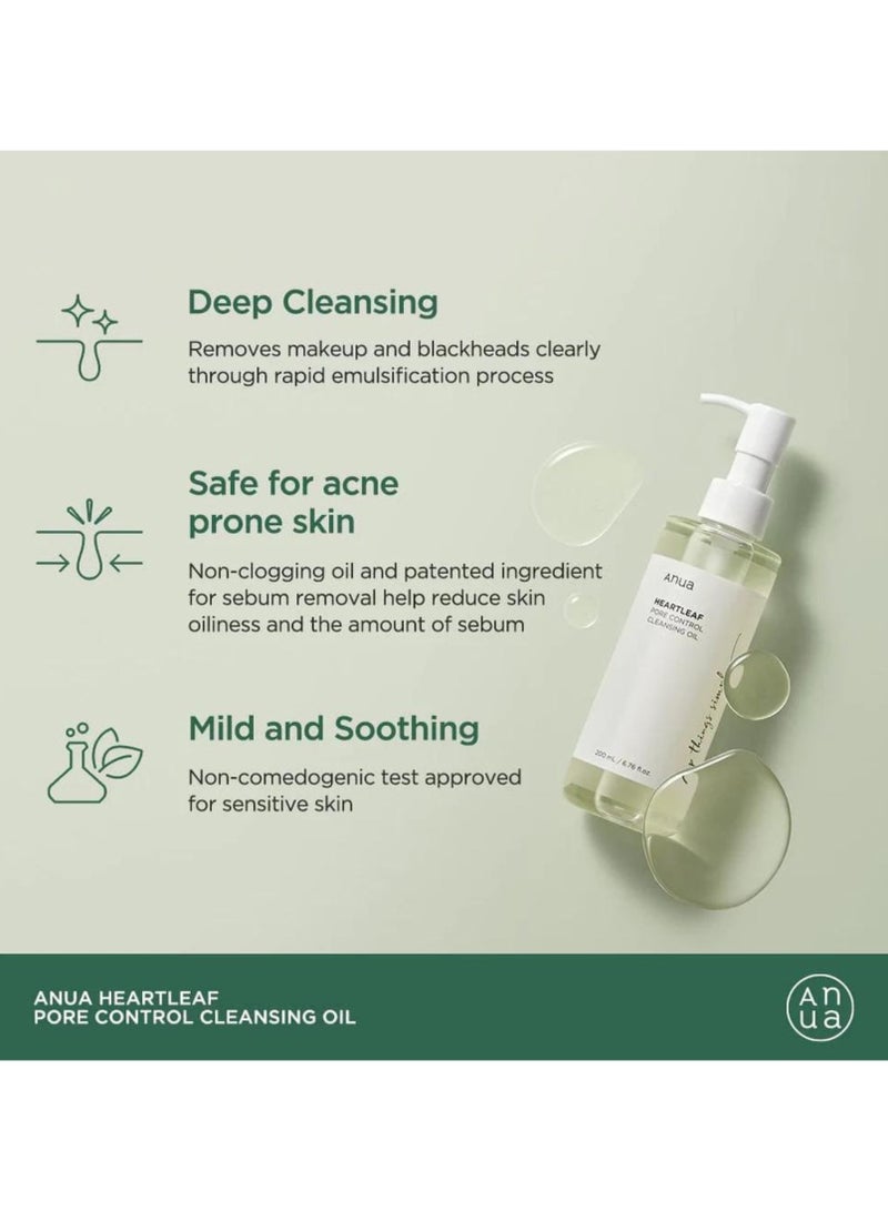 Heartleaf Pore Control Cleansing Oil - Deep Cleansing Foam & 70% Niacinamide Serum - Brightening Hydrating Serum reducing melanine - Korean Facial Cleansers 380ml