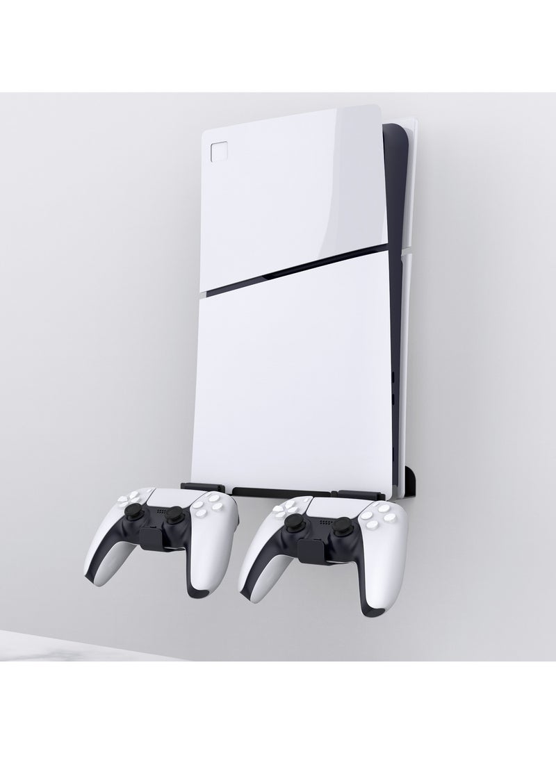 Wall-mounted Display Stand for PS5 Slim, Wall-mounted Console and Controller Storage Holder