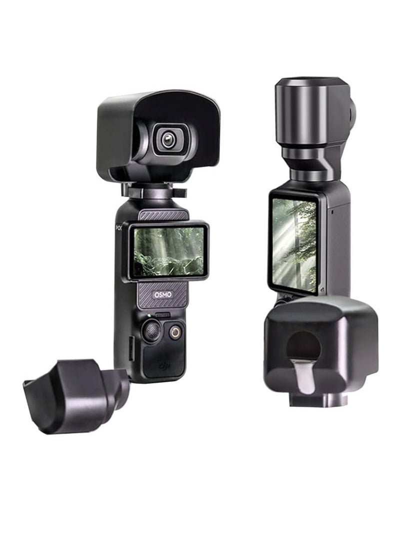 Camera Sunshade for DJI Osmo Pocket 3, Gimbal Lens Hood with Protective Cover Set for DJI Osmo Pocket 3, Gimbal Camera Accessories for DJI Osmo Pocket 3, Black