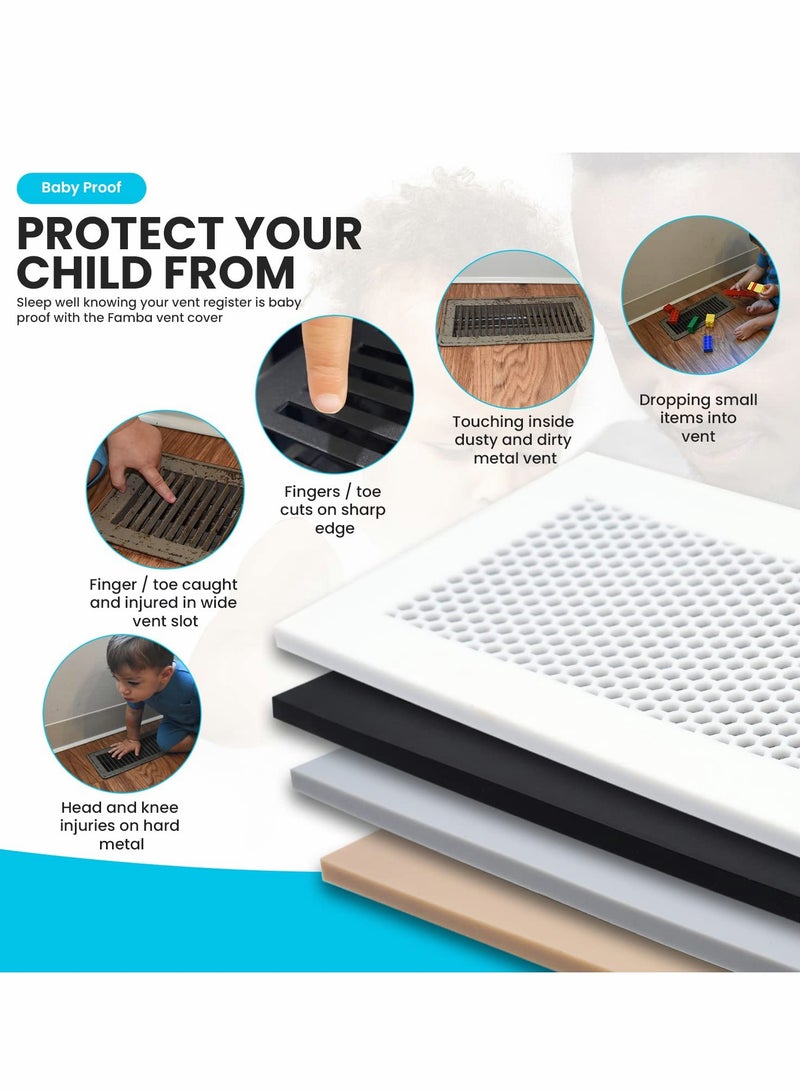 Baby Proofing Vent Cover for Home Floor  Soft Silicone Child Proof Floor Air Vent Cover Catches Small Items Prevents Creepy Crawlies, Baby Safety Product Fits Floor Registers