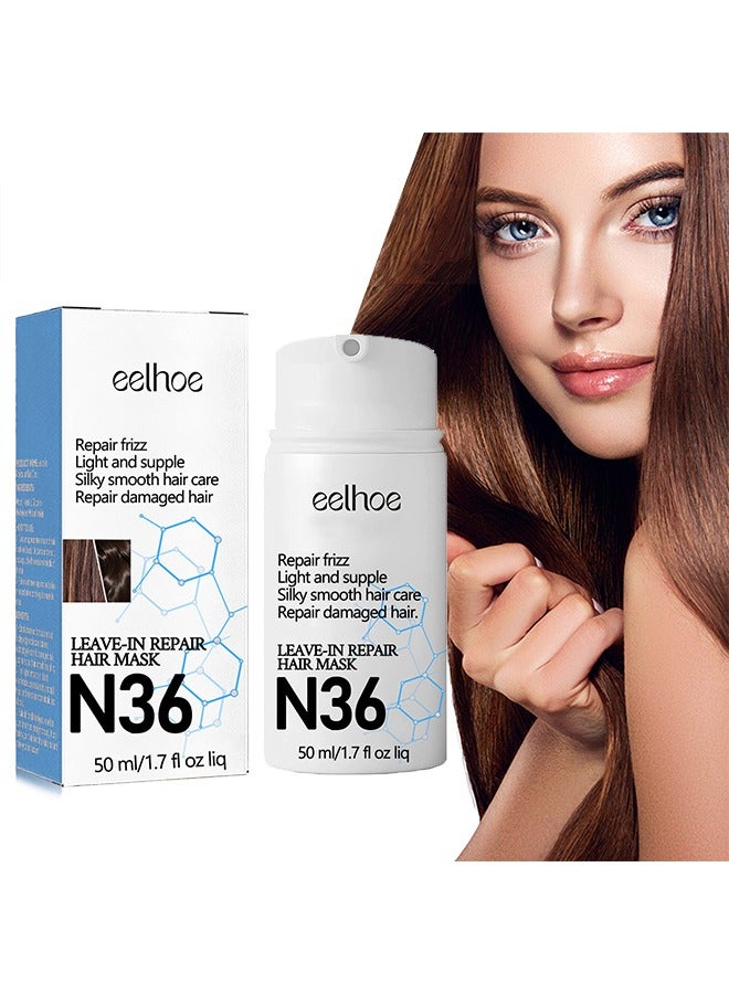 N36 Leave-in Repair Hair Mask,Repair Frizz ,Light and Supple Silky Smooth Care,Has The Effect Of Improving Hair,Enhancing And Nourishing Hair,Making It Light And Smooth 50ml