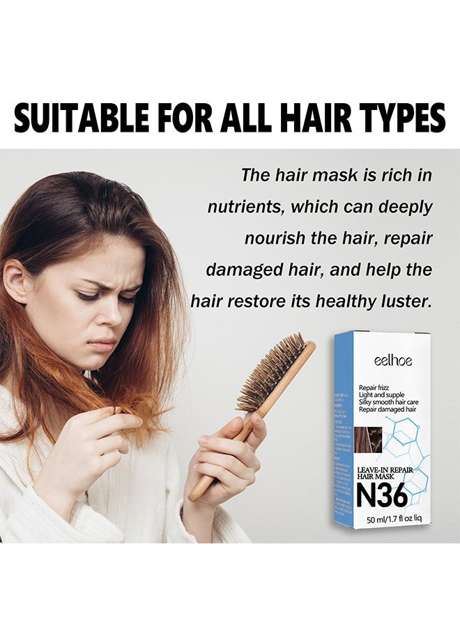 N36 Leave-in Repair Hair Mask,Repair Frizz ,Light and Supple Silky Smooth Care,Has The Effect Of Improving Hair,Enhancing And Nourishing Hair,Making It Light And Smooth 50ml
