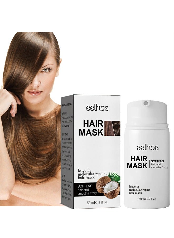 Hair mask - Softens Hair and Smooths Frizzy, With Collagen, Argan Oil - Helps Repair Hair And Reduce Damage From Heat, Sun, Coloring - Moisturizing Keratin Hair Mask For Split Ends, Hair Loss 50ml
