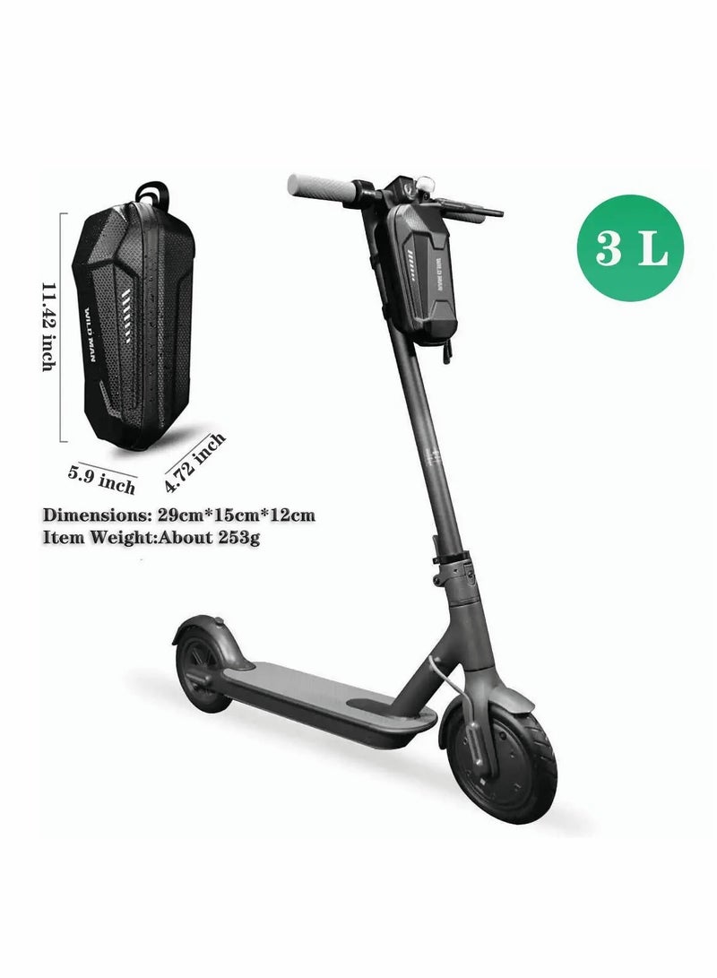 Electric Scooter Handlebar Bag, EVA Multi-Purpose Waterproof Scooter Storage Bag, Large Capacity Scooter Front Tube Hard Shell Bag for Electric Scooter/Electric Bike/Bicycle/Motorcycle