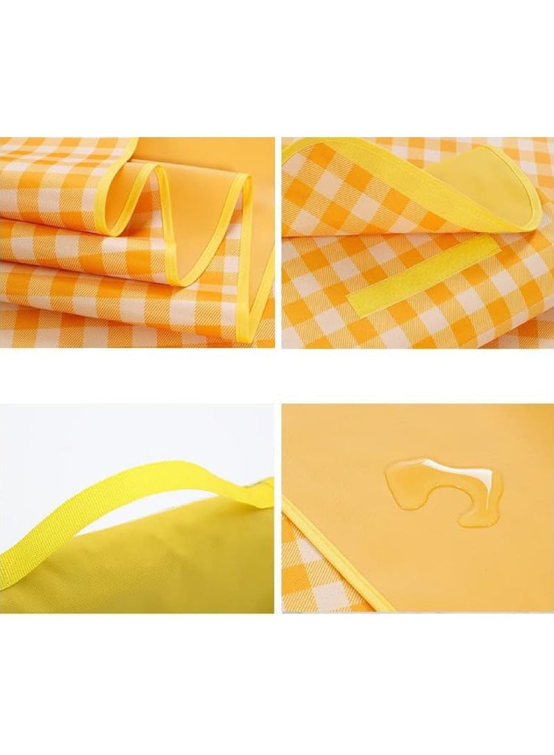 Picnic Mat and Basket Beach and Desert Mat Foldable Cooler Bag and Picnic Blanket 145CM*200CM Large Size Waterproof and Sandproof Camping Mat (Mat and Basket)