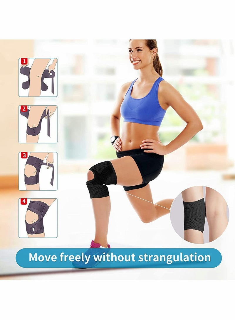 Knee Brace with Side Stabilizers Relieve Meniscal Tear Knee Pain ACL MCL Arthritis,Joint Pain Relief, Breathable Adjustable Knee Support Suitable for Sports Injuries (Right - L)