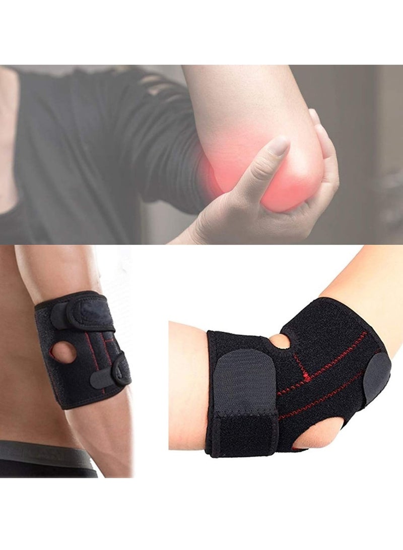 Elbow Brace, Elbow Support Sleeve Brace, Adjustable Neoprene Tennis Elbow Brace Wrap Arm Support Strap Band Tendonitis Elbow Brace for Men and Women