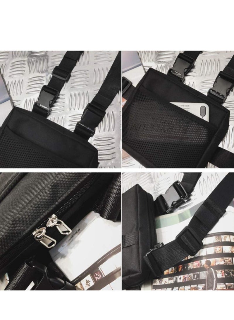 Chest Rig Bag Tactical Waist Packs Bag, Chest Front Bag Underarm Shoulder Bag, Hip Bag for Men Women Adjustable Shoulder Bags Multipurpose Sport Waist Bag, Black