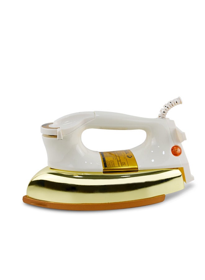 Dry Iron Heavy Weight Iron 1200W With Teflon Coating Gold Soleplate 10-Year Warranty