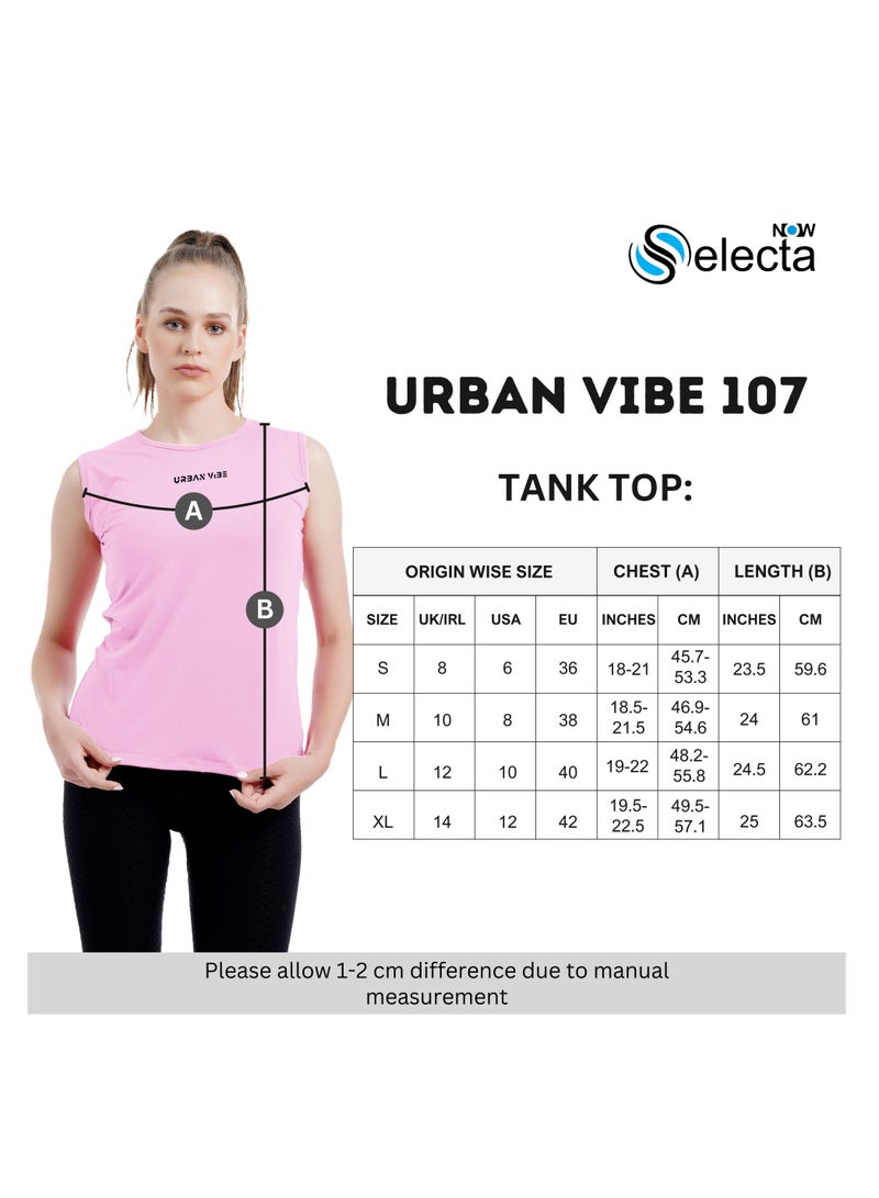 Women's Workout Tank Top Stylish Sleeveless Red T-Shirt for Gym, Yoga, Tennis and Sports Breathable Natural Cotton Stretchy Athletic Top For Ladies