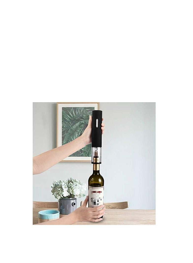 Automatic Wine Opener with Tin Foil Cutter, Electric Wine Bottle Opener Automatic Wine Bottle Opener, Long Lasting Battery Life (Black)
