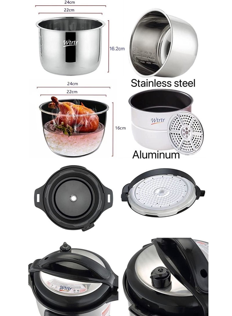 7L Stainless Steel with 2 Pots Electric Pressure Cooker