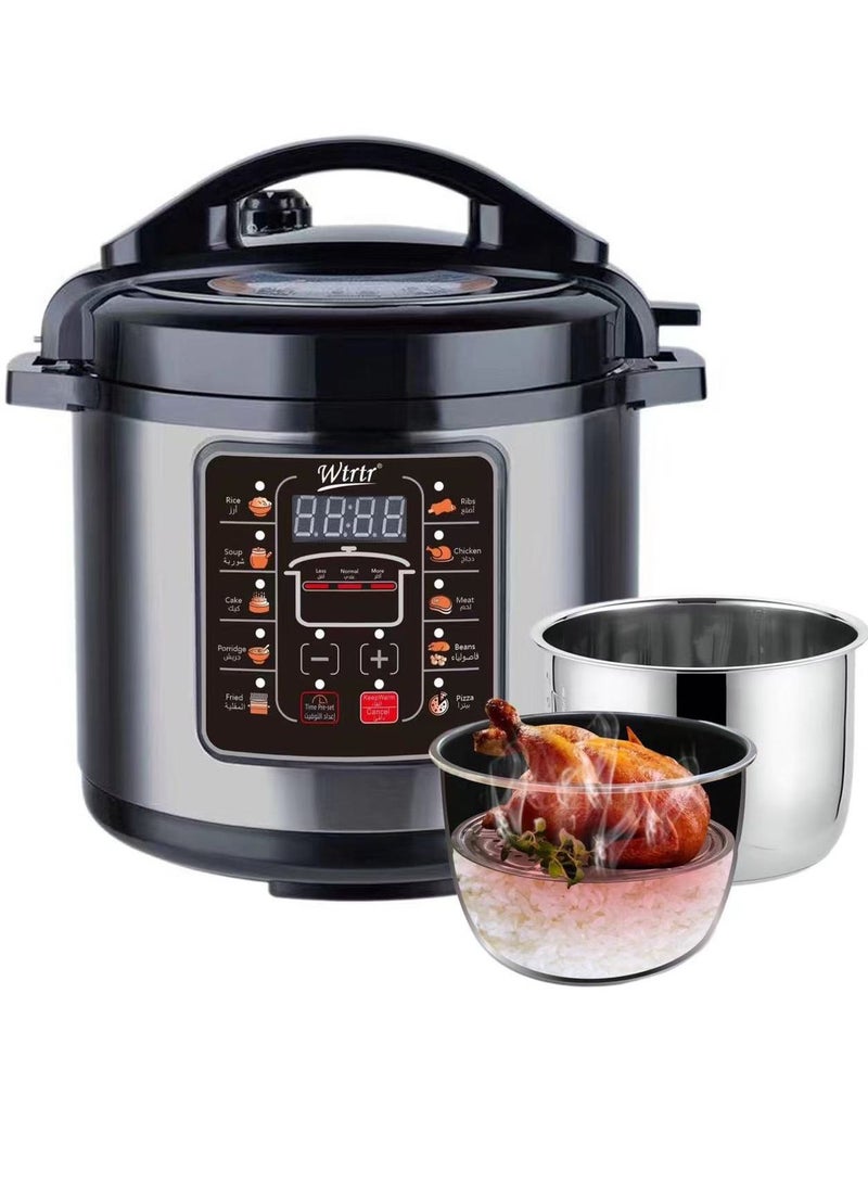 7L Stainless Steel with 2 Pots Electric Pressure Cooker