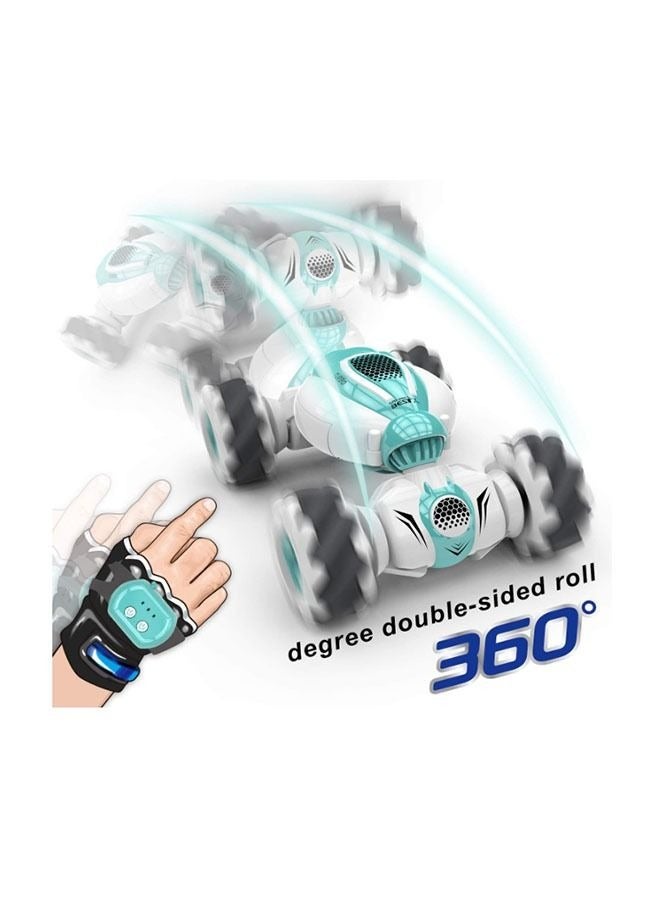 Stunt Car Remote Control Watch Gesture Sensor Transformable Electric Toy Double-Sided Rotating Stunt Twisting Climbing Car 360° Flip Children's Birthday Gift