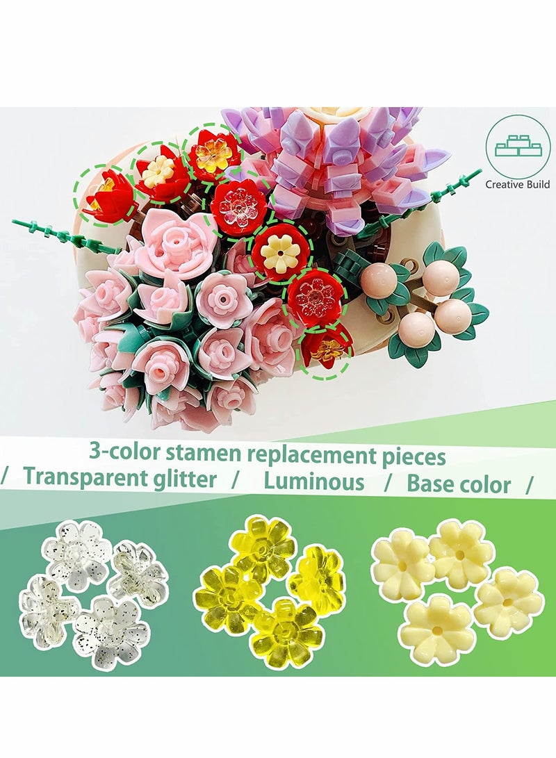 Succulents Building Set Cute Botanical Collection,Gifts for Girls Boys Kids 8+ and Adults, Bonsai Plant Garden-Classic Bricks Compatible with Lego (JK2722-Sweetheart-327PCS)